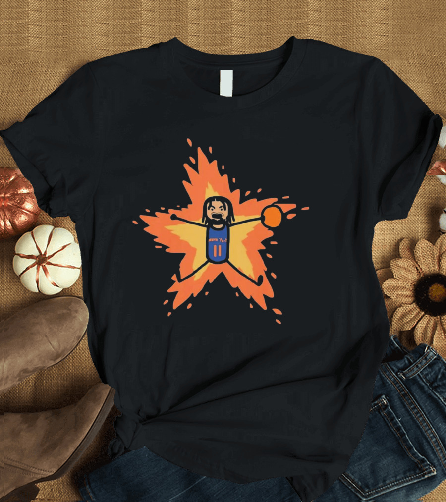 New York Knicks Jalen Brunson Supernova Burst with Basketball Star Explosion T-Shirt