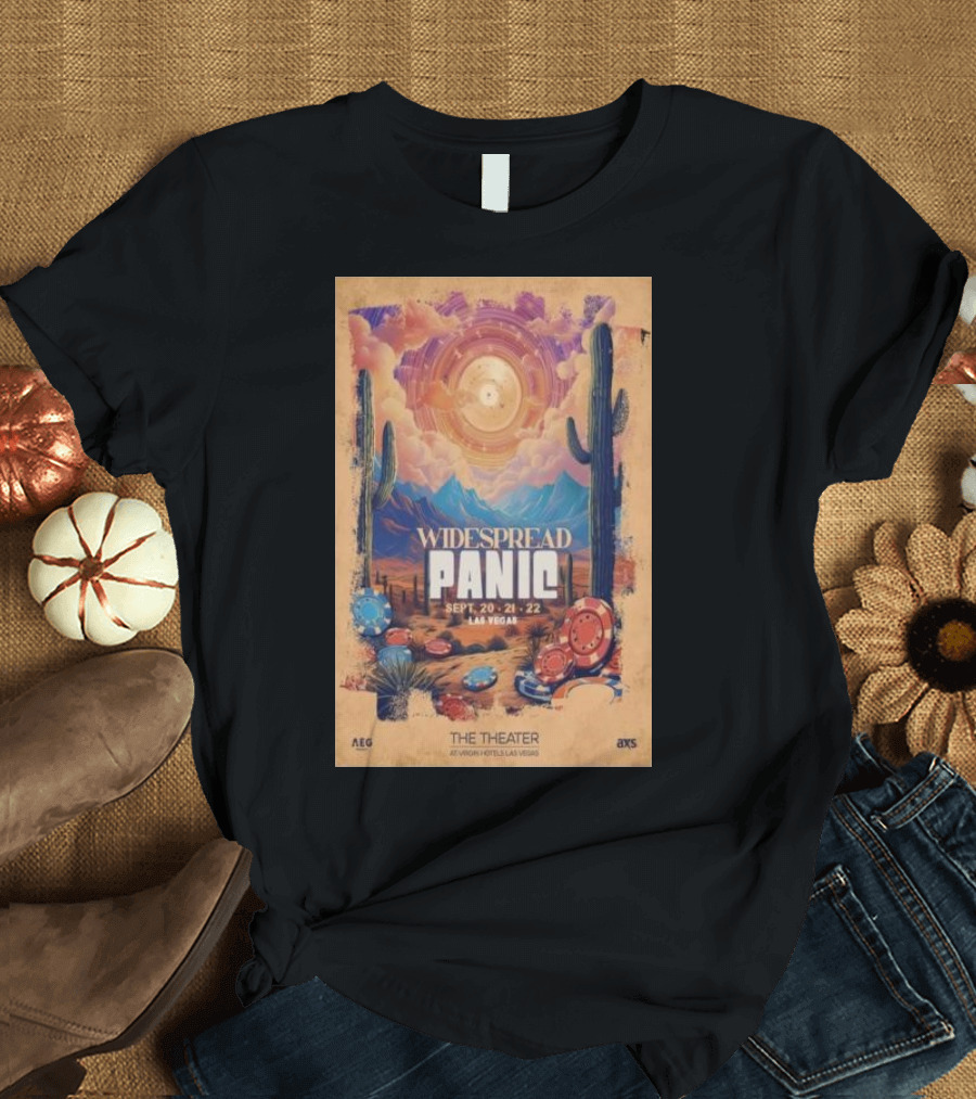Widespread Panic Sept 20-22 2024 Las Vegas The Theater Virgin Hotels Cactus Desert Sun Scene T-Shirt