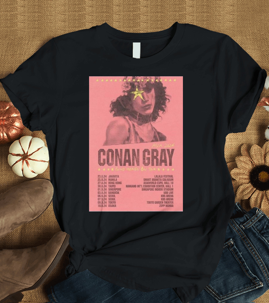 Conan Gray Asia 2024 Found Heaven On Tour Dates and Locations T-Shirt