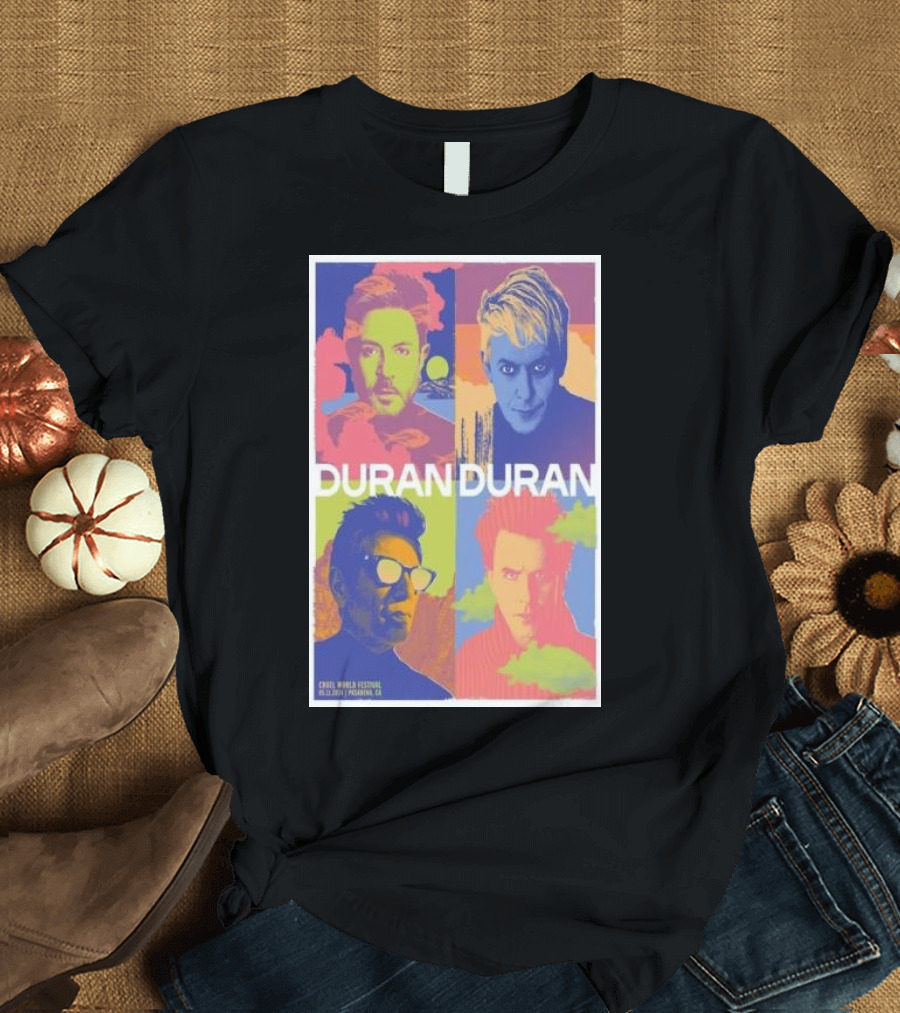 Duran Duran Cruel World Festival 2024 Pasadena CA Colorful Pop T-Shirt