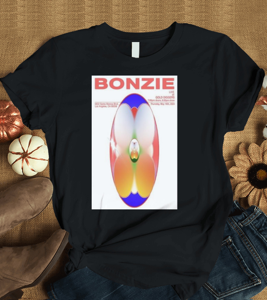 BONZIE Live at Gold Diggers Los Angeles May 16 2024 Event Flyer T-Shirt