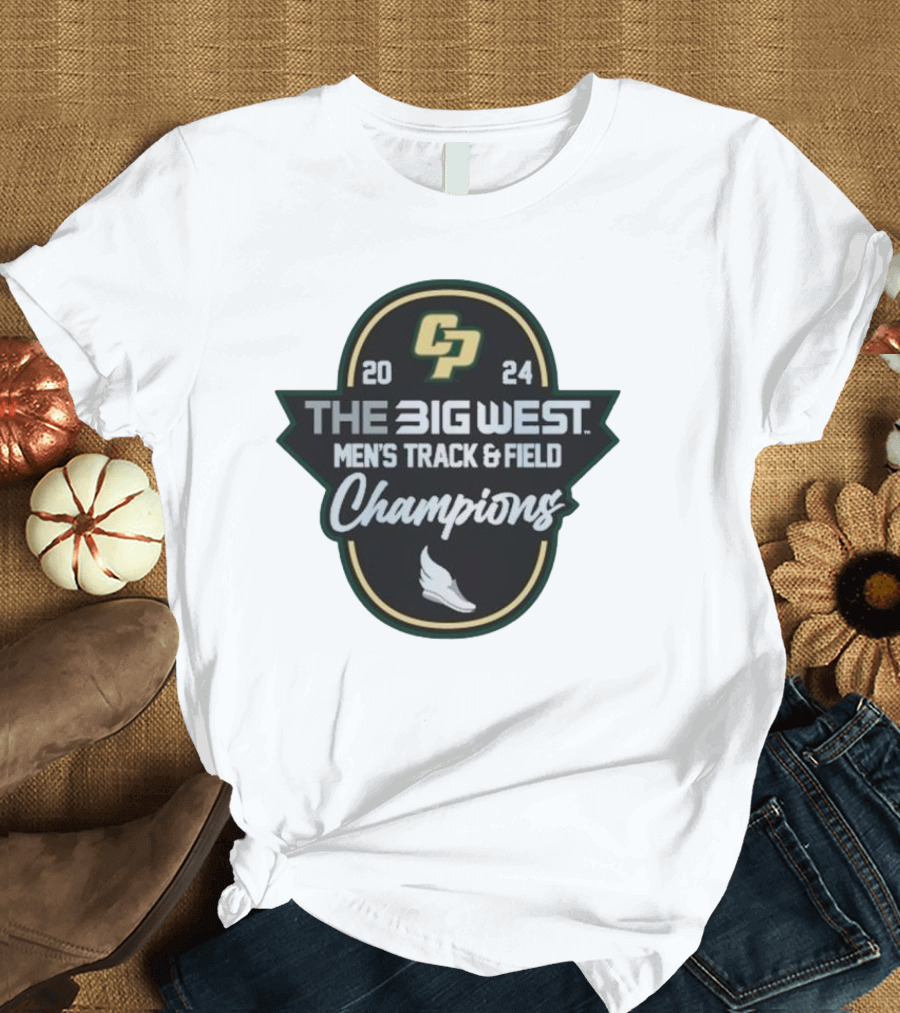 Cal Poly Mustangs 2024 Big West Men's Track and Field Champions T-Shirt