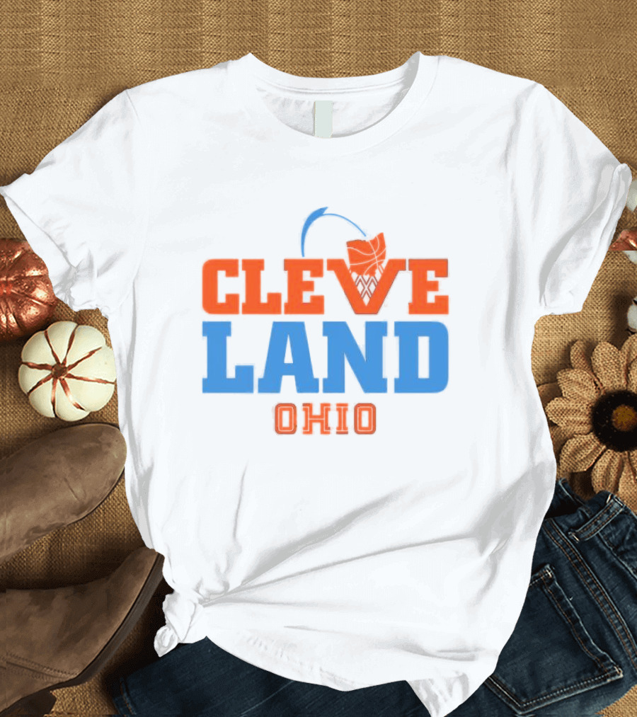 Cleveland Ohio Basketball Net T-Shirt