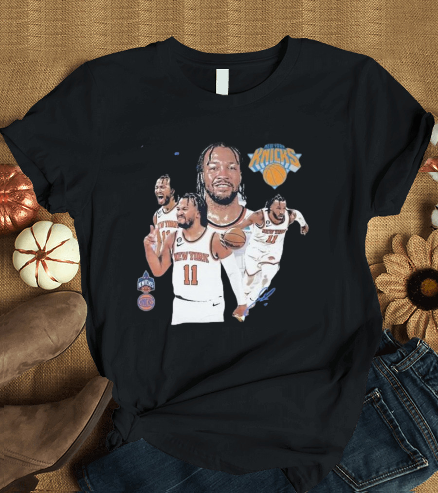New York Knicks Jalen Brunson 11 Signature Basketball Action Moments T-Shirt