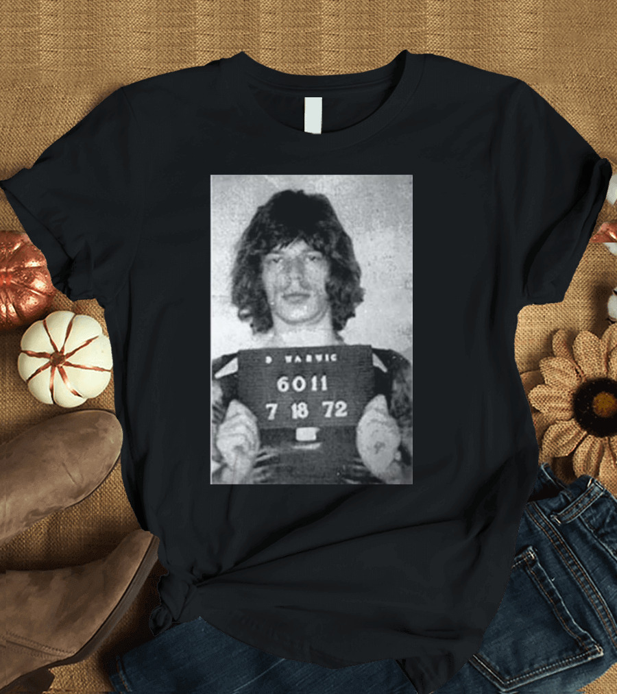 Mick Jagger 6011 7 18 72 D Warwick Mugshot T-Shirt