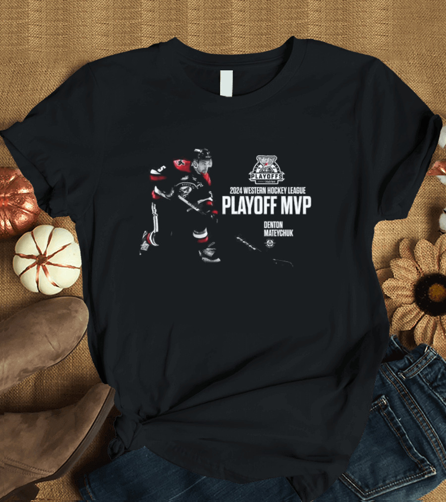 Moose Jaw Warriors Denton Mateychuk 2024 Western Hockey League Playoff MVP T-Shirt