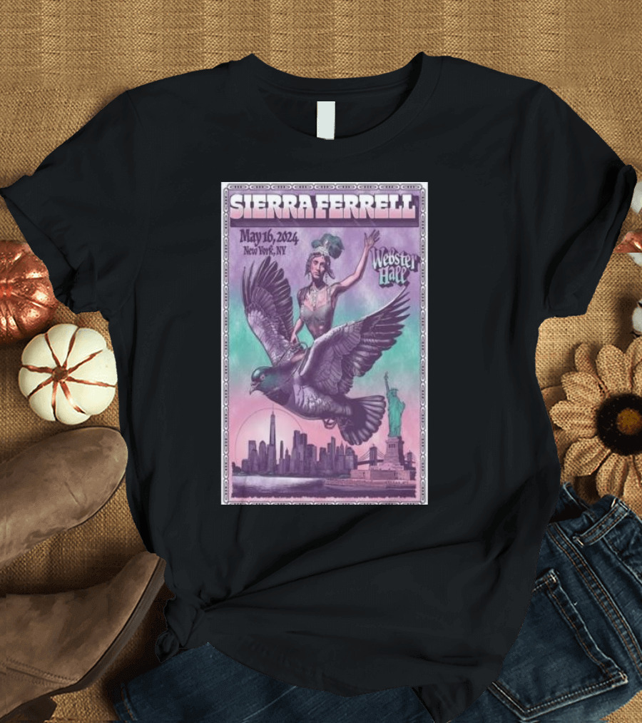 Sierra Ferrell Webster Hall New York May 16 2024 Statue of Liberty Skyline Fantasy T-Shirt