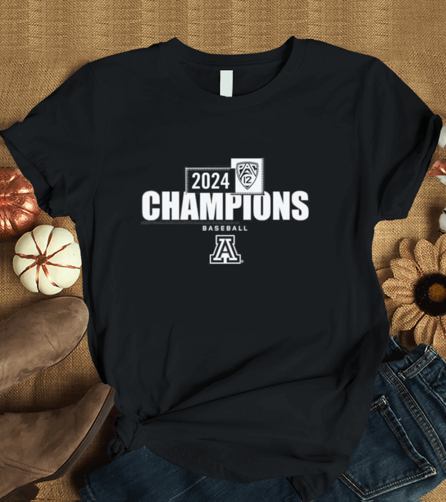 Arizona Wildcats 2024 Pac-12 Champions Baseball T-Shirt