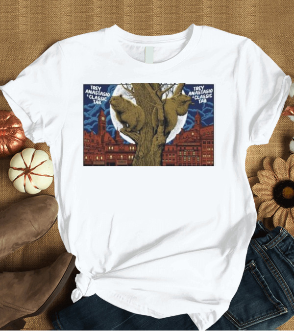 T-Shirt: Trey Anastasio And Classic Tab May 18-19 2024 Wombat Tree Cityscape T-Shirt Trey Anastasio And Classic Tab May 18-19 2024 Wombat Tree Cityscape T-Shirt