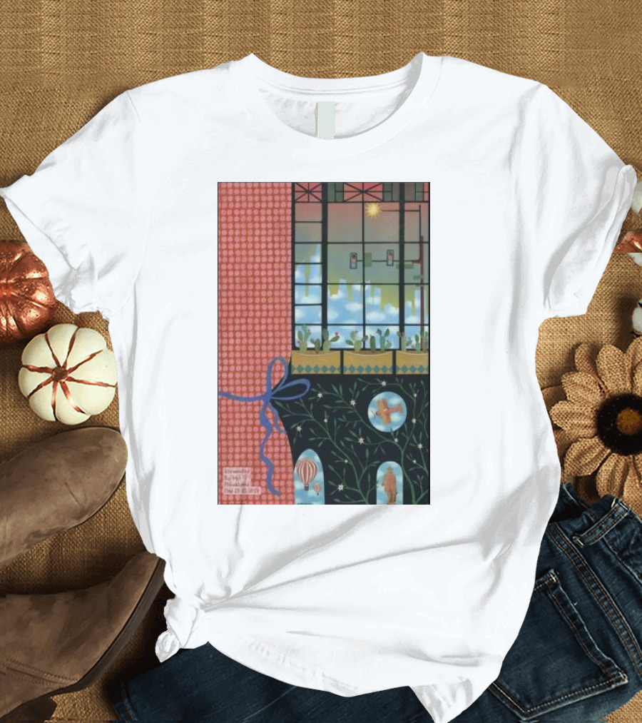 Khruangbin Philadelphia PA May 21st-23rd 2024 Hot Air Balloon Cactus Skyline Windows Bow T-Shirt