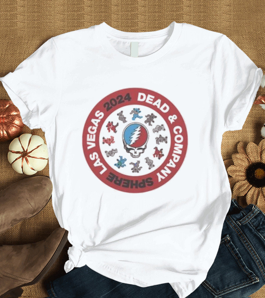 Dead and Company Sphere Las Vegas 2024 Dancing Bears Skull T-Shirt