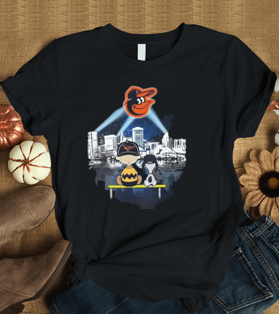 Charlie Brown and Snoopy Baltimore City Orioles T-Shirt