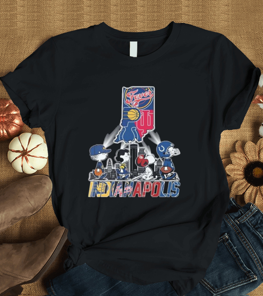 Indianapolis Colts Pacers Fever Hoosiers Snoopy Peanuts Indiana T-Shirt
