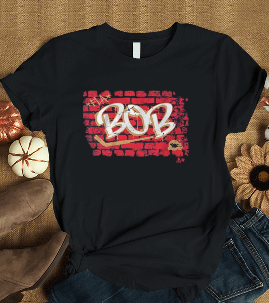 Sergei Bobrovsky Brick Wall BOB Hockey Graffiti T-Shirt