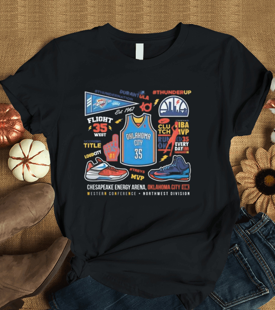 Oklahoma City Thunder Wave Scoring Title Chesapeake Energy Arena 2024 Northwest Division T-Shirt