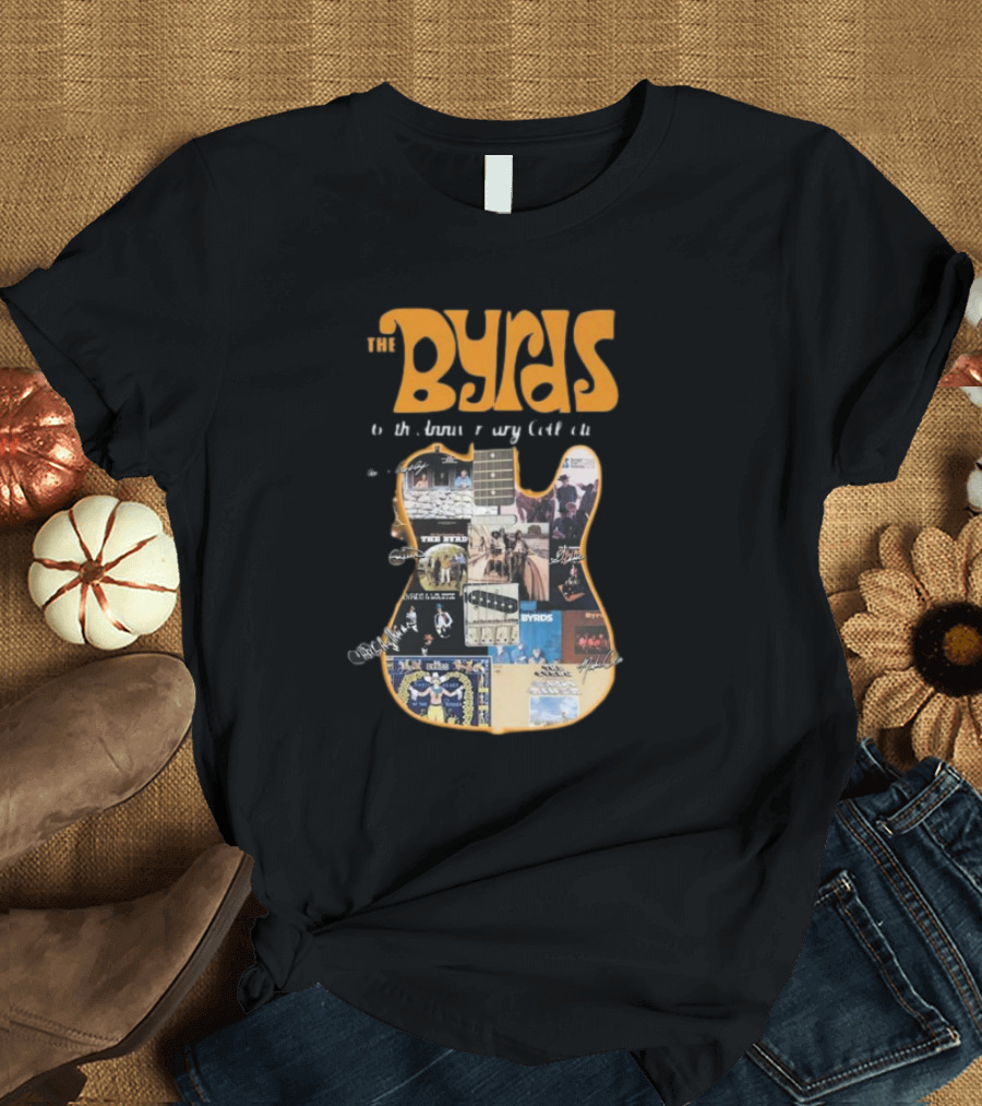 The Byrds 60th Anniversary Collection Guitar Album Signatures T-Shirt
