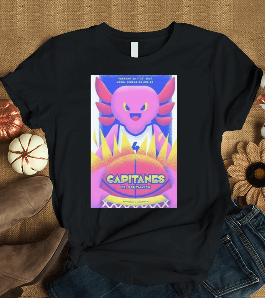 Capitanes vs Southaven Feb 28 and 29 2024 Arena Ciudad de Mexico T-Shirt