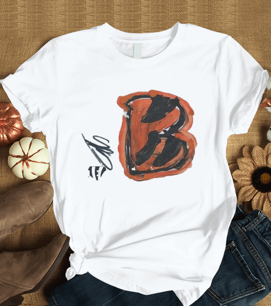Jermaine Burton Cincinnati Bengals Paint Tri-Blend B T-Shirt