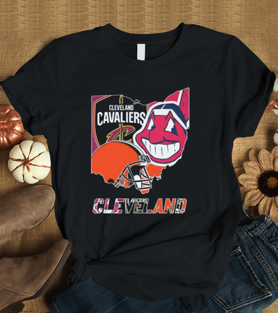 Cleveland Cavaliers Indians Browns Sports Team Fan Gear T-Shirt