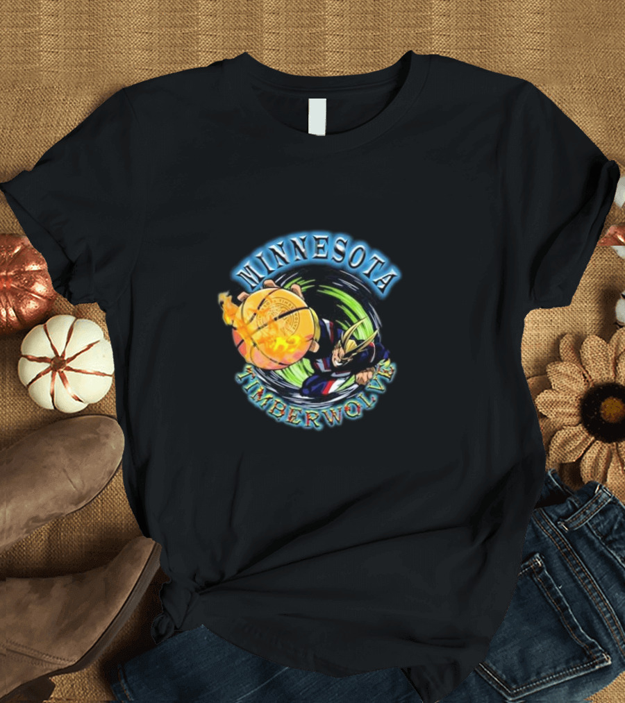 Minnesota Timberwolves NBA x My Hero Academia All Might Smash Champions T-Shirt