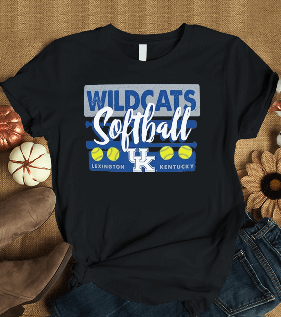 Wildcats Softball Kentucky Lexington UK Bats and Balls T-Shirt