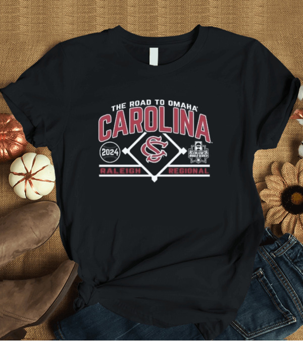 T-Shirt: Carolina Baseball 2024 Road to Omaha Raleigh Regional College World Series T-Shirt Carolina Baseball 2024 Road to Omaha Raleigh Regional College World Series T-Shirt
