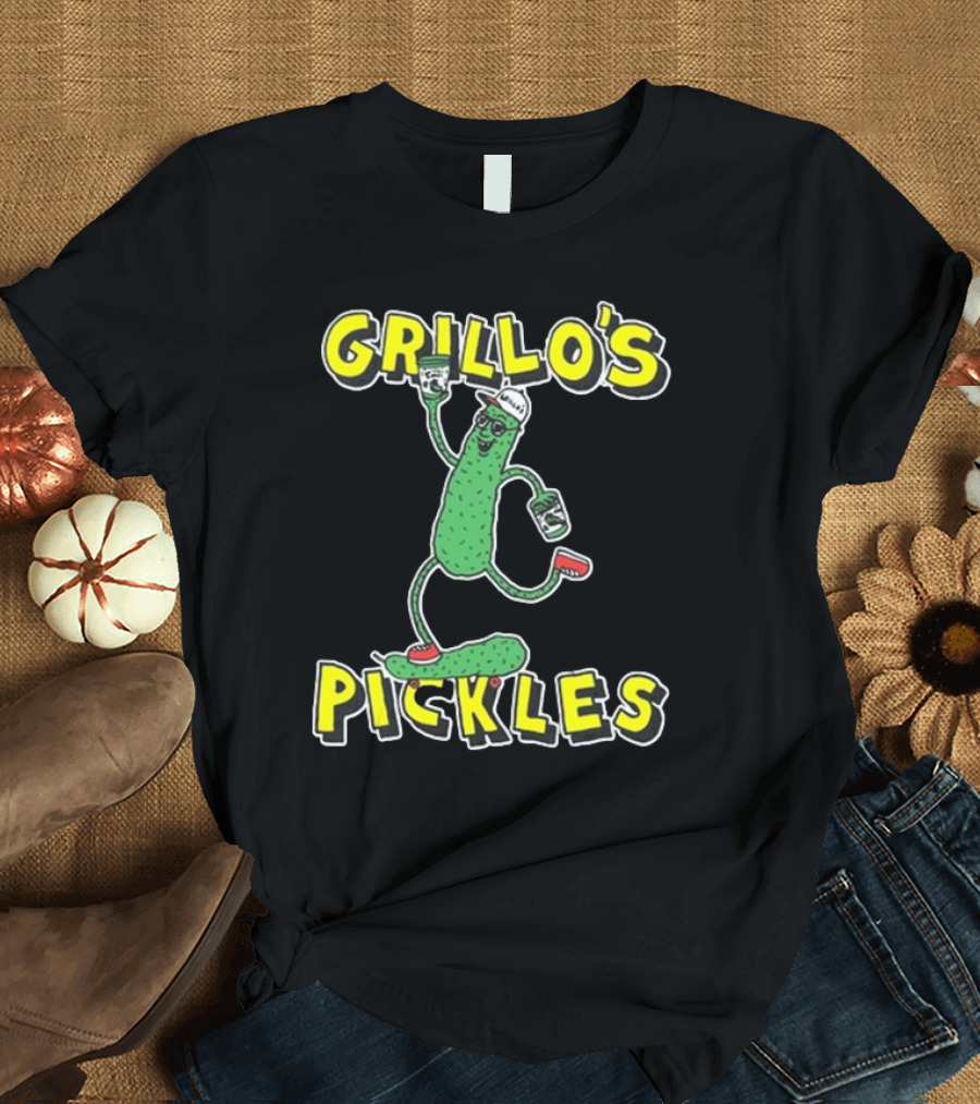 Grillo's Pickles Skateboarding Pickle Man Mike Lottie X Grillo’s T-Shirt