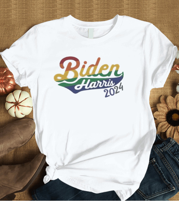 T-Shirt: Biden Harris 2024 Rainbow Pride T-Shirt Biden Harris 2024 Rainbow Pride T-Shirt