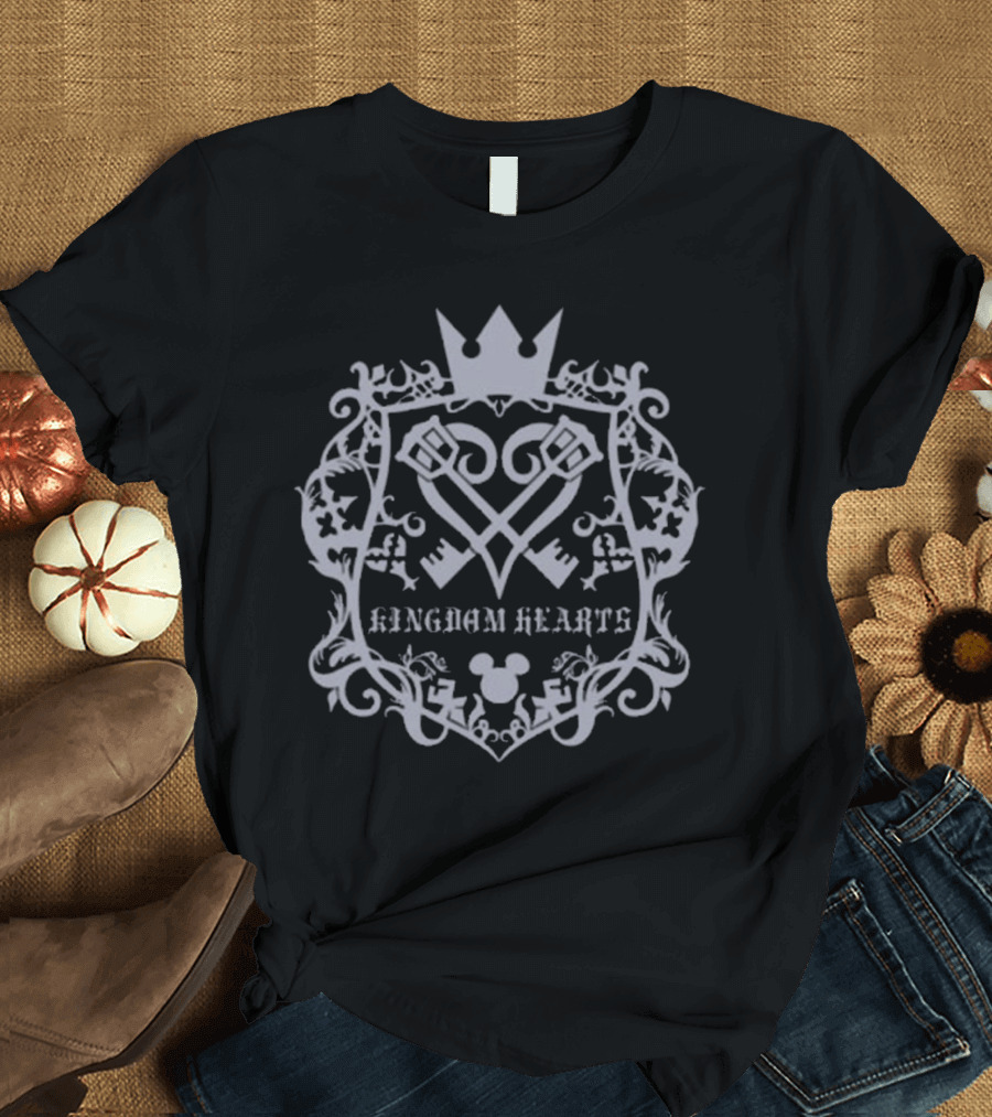 Kingdom Hearts Crest Keyblade Mickey Crown T-Shirt