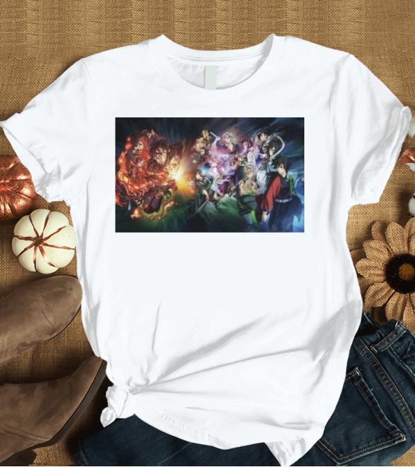 T-Shirt: Demon Slayer Kimetsu no Yaiba Epic Hashira Training Battle Scene T-Shirt Demon Slayer Kimetsu no Yaiba Epic Hashira Training Battle Scene T-Shirt