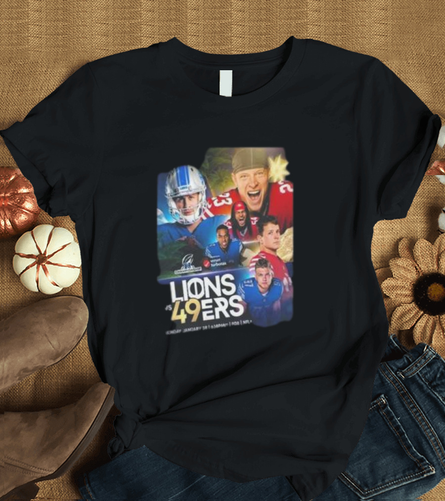 Lions vs 49ers NFC Championship Set for Sunday January 28 on FOX NFL T-Shirt