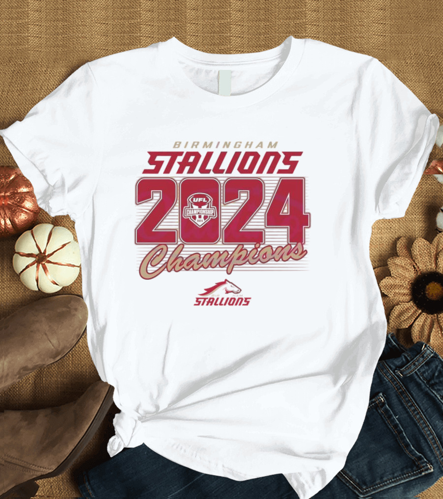 Birmingham Stallions 2024 Champions USFL Championship Winners Stallions Horse T-Shirt