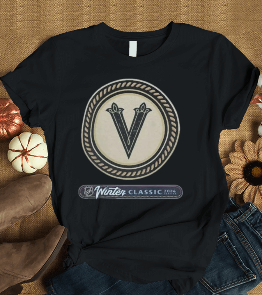 Vegas Golden Knights V Logo NHL Winter Classic 2024 Seattle T-Shirt
