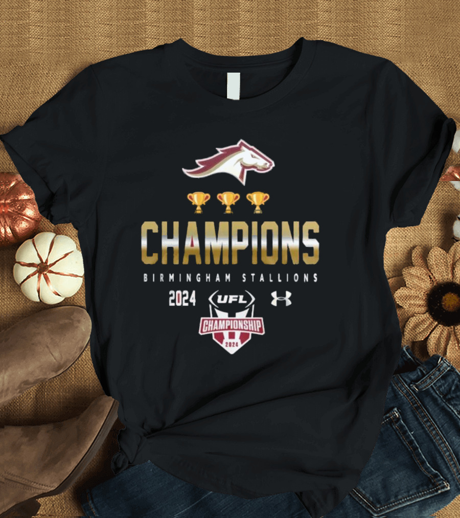 Birmingham Stallions 2024 UFL Championship Champions B2b2b Champion Stallions T-Shirt