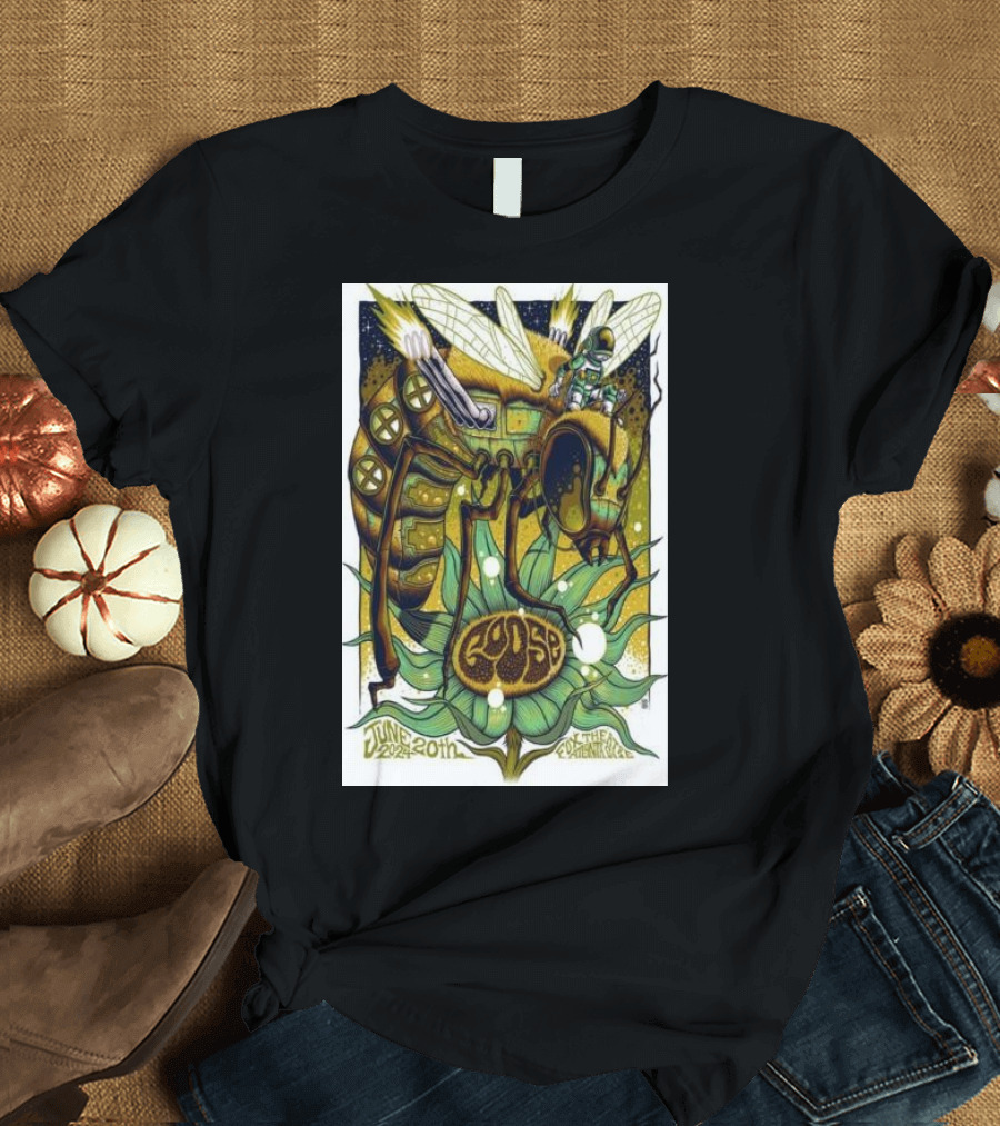Goose June 20 2024 Fox Theater Atlanta GA Giant Mechanical Insect and Astronaut on Flower T-Shirt
