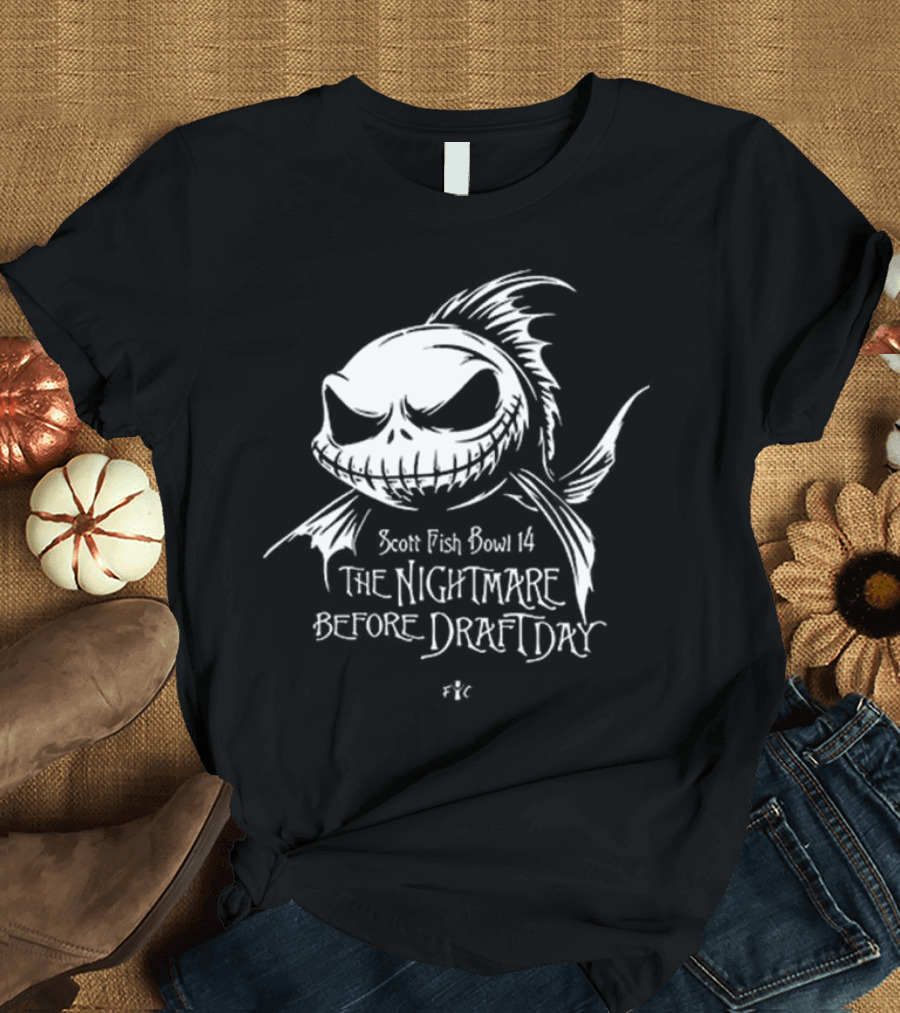 Scott Fish Bowl 14 The Nightmare Before Draft Day Jack Skellington Sketch T-Shirt