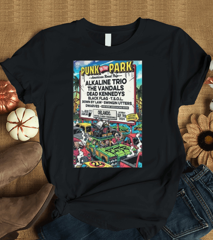 Punk In The Park American Road Trip Alkaline Trio The Vandals Dead Kennedys Black Flag TSOL Orlando September 14 2024 Central Florida Fairgrounds T-Sh