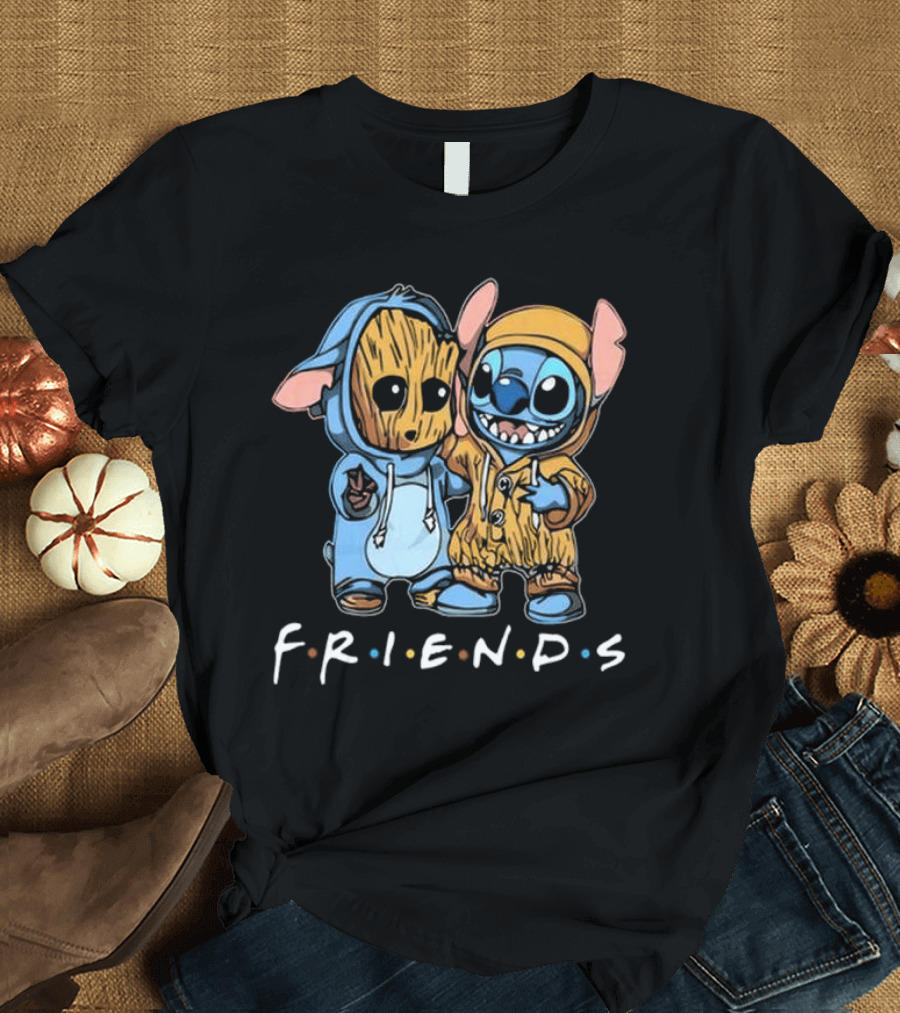 Stitch and Groot Disney Marvel Friends Best Buddies T-Shirt