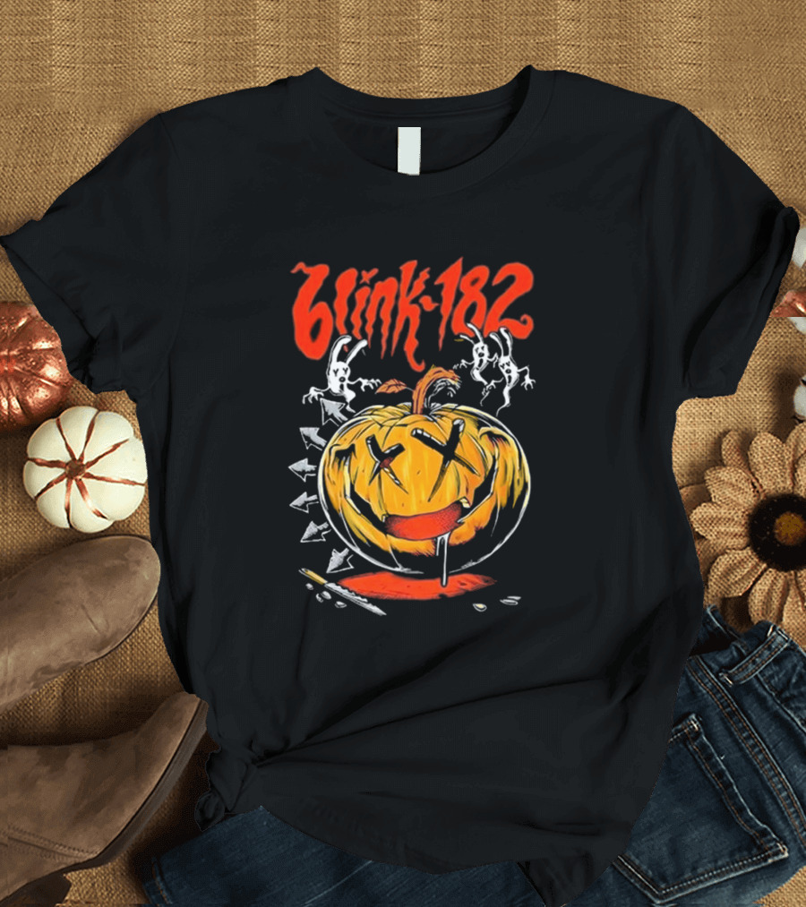 Blink-182 Halloween Pumpkin with Ghosts and Arrows T-Shirt