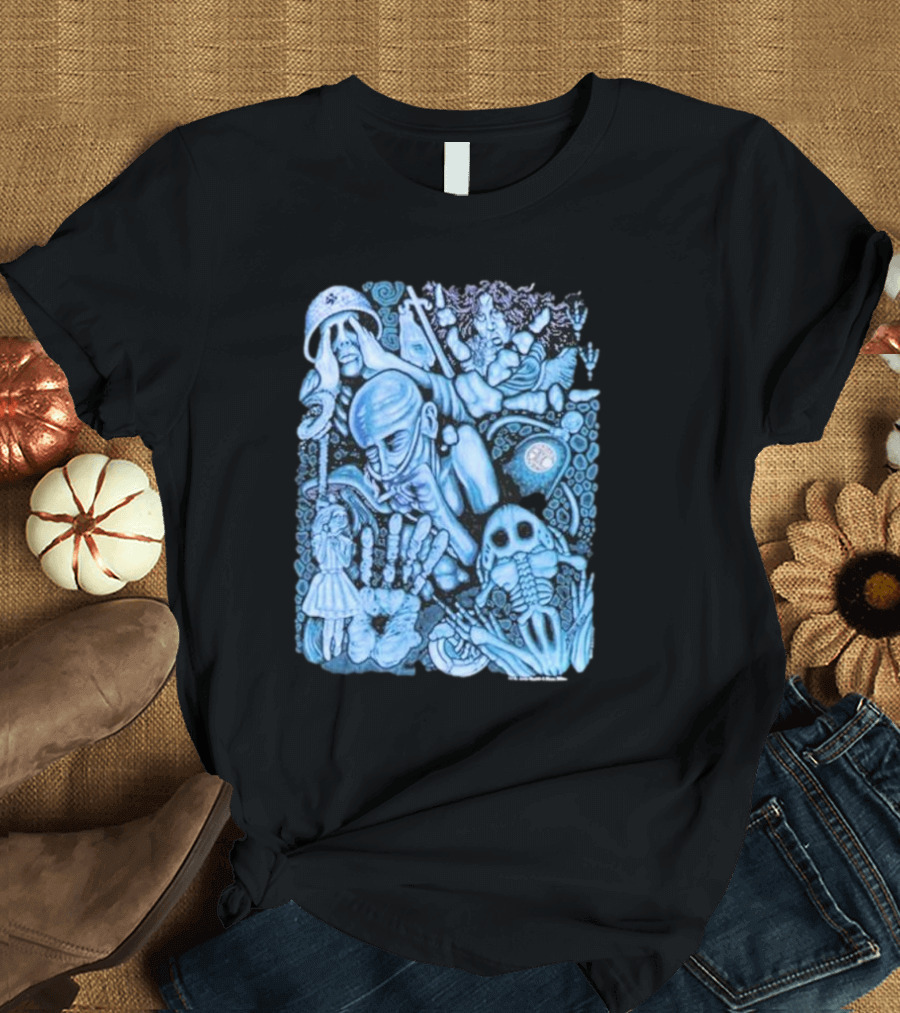 Alice In Chains 1993 Tour Surreal Blue Skeleton T-Shirt