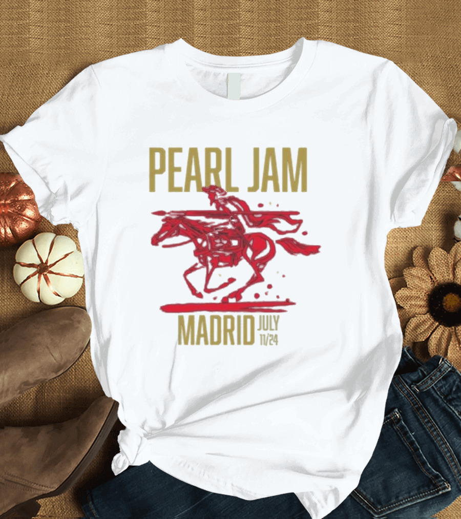 Pearl Jam Madrid Concert July 11 2024 Featuring Villy Villain T-Shirt