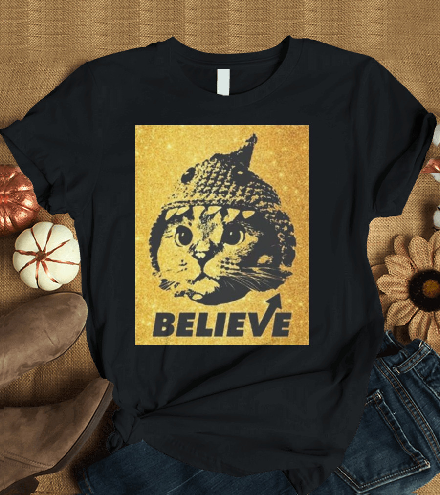 Believe Shark Cat Solana Gold T-Shirt