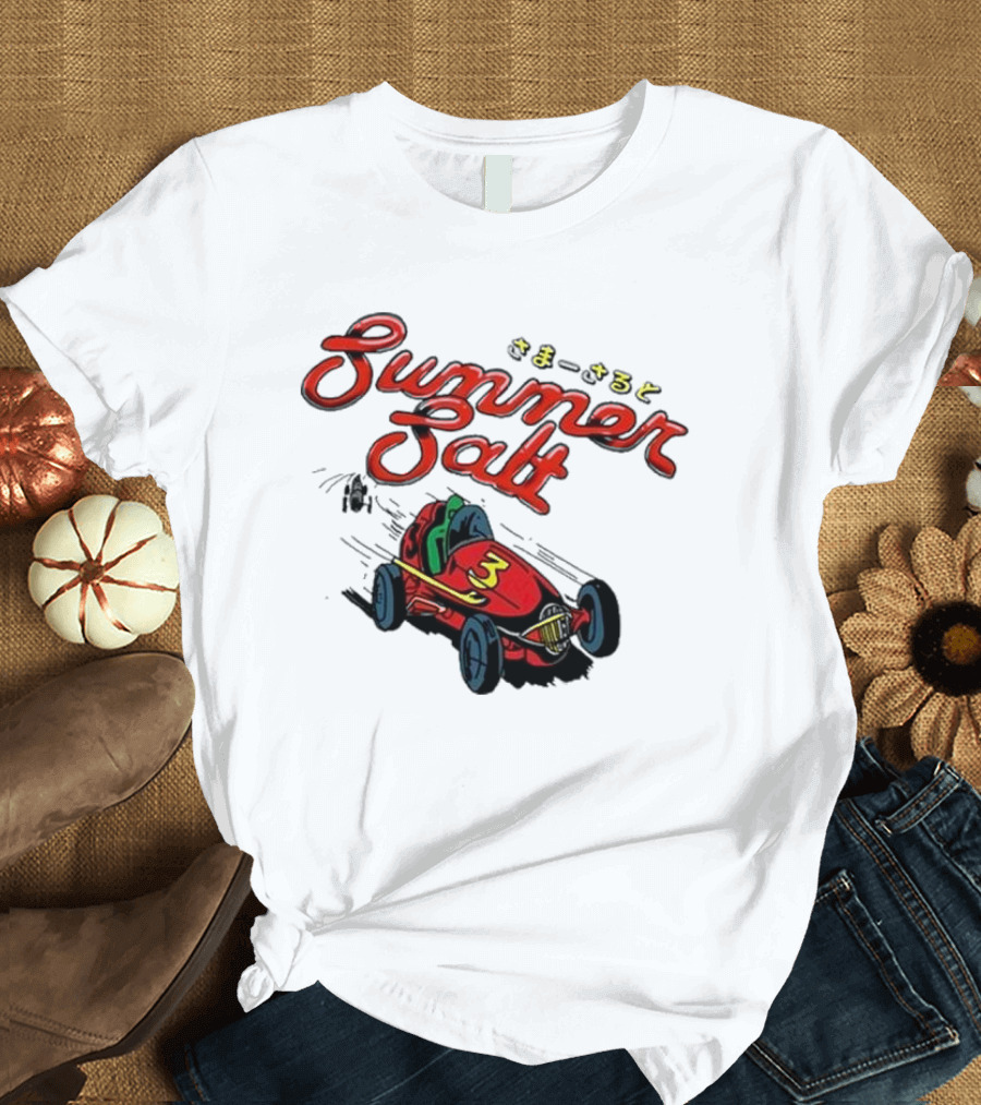 Summer Salt Race Car 2024 Vintage Style Racing Number Three T-Shirt