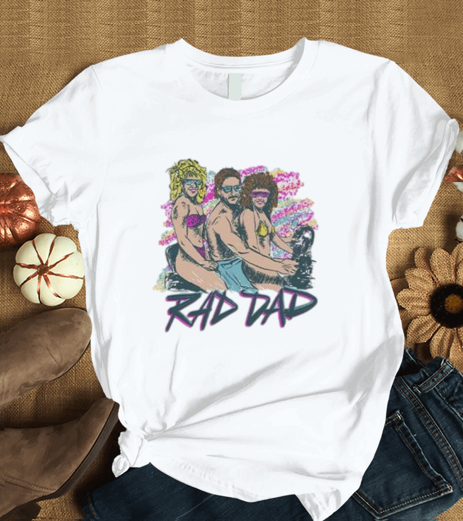 Rad Dad Retro Motorcycle Adventure Fun T-Shirt