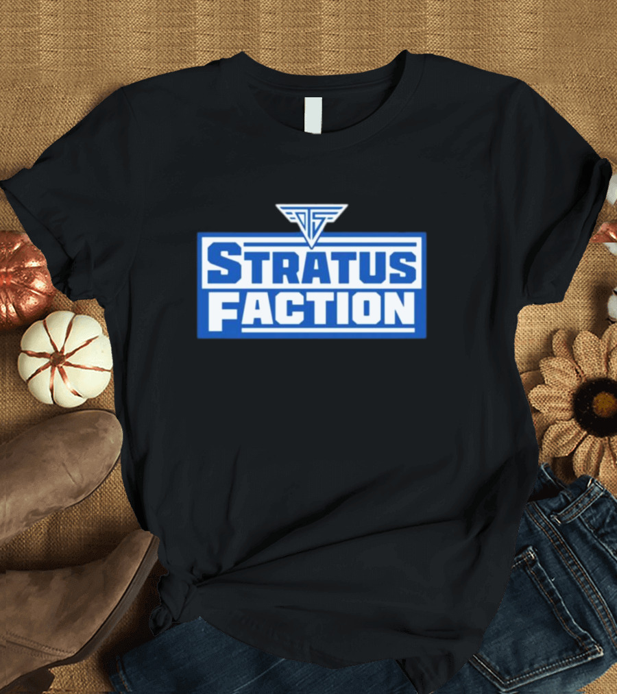 Trishstratus Stratus Faction Logo Blue and White T-Shirt