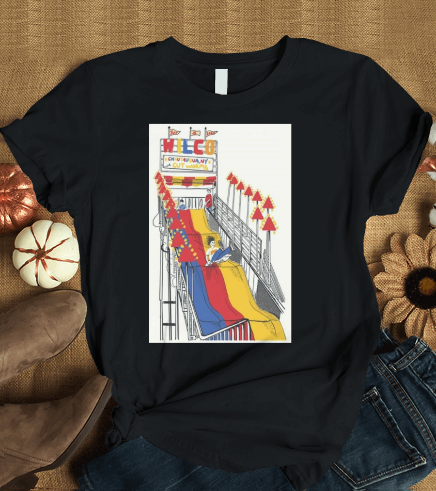 Wilco Chautauqua NY Cut Worms July 5 2024 Slide Ride T-Shirt