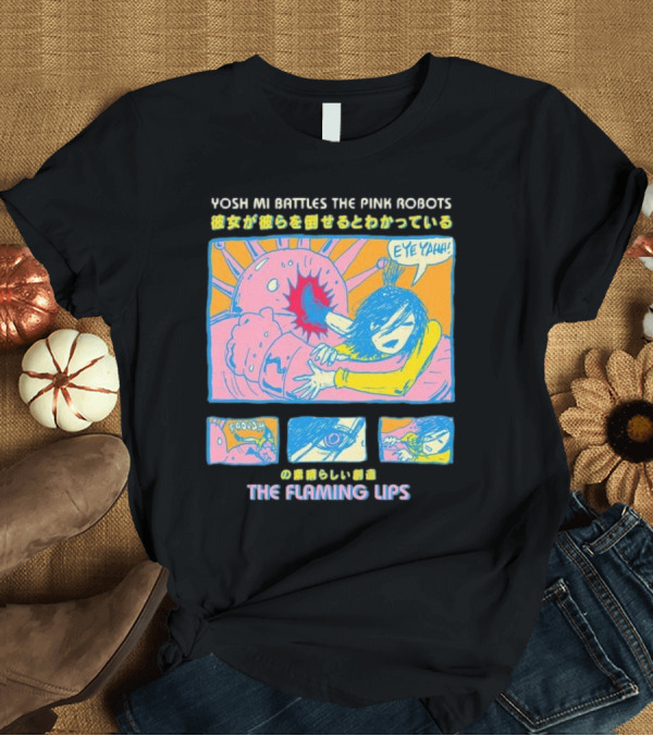 T-Shirt: Yoshimi Battles the Pink Robots The Flaming Lips Comic T-Shirt Yoshimi Battles the Pink Robots The Flaming Lips Comic T-Shirt