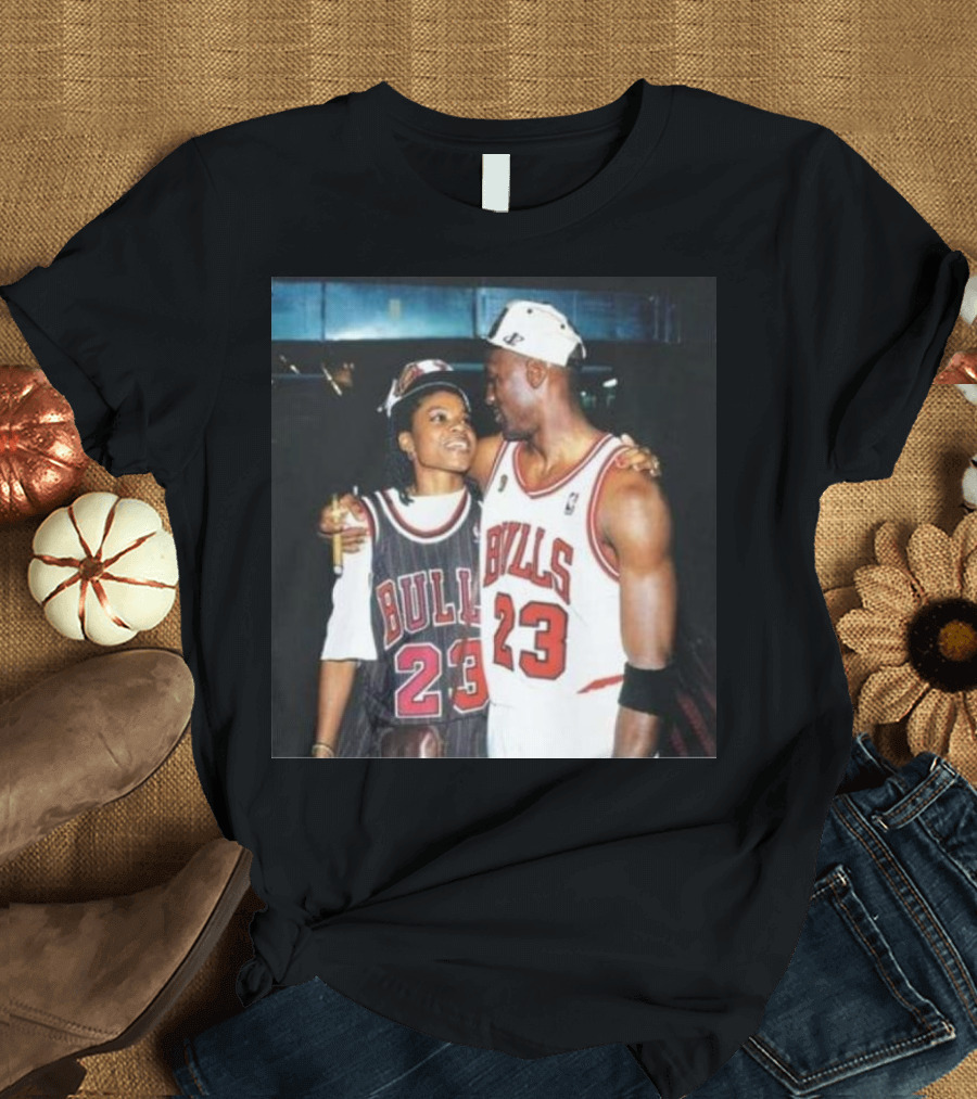 Bulls 23 Michael Jordan and Sheryl Swoopes in Chicago Bulls Jerseys T-Shirt