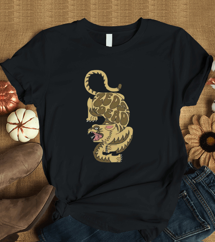 Zeds Dead Luxfury Black Retro Tiger Design Zeds Dead T-Shirt