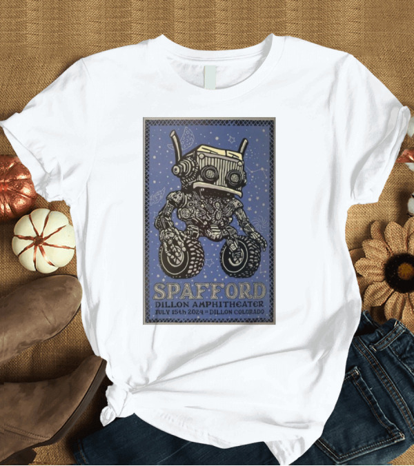 T-Shirt: Spafford Dillon Amphitheater July 15th 2024 Dillon Colorado Robot T-Shirt Spafford Dillon Amphitheater July 15th 2024 Dillon Colorado Robot T-Shirt